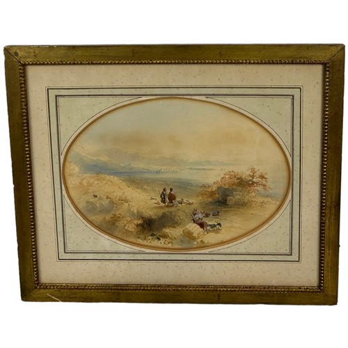 349 - AN EARLY 19TH CENTURY WATERCOLOUR PAINTING AND DRAWING ON PAPER ATTRIBUTED TO GRECIAN WILLIAMS (1773... 