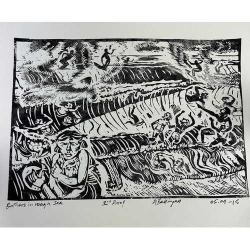 409 - A GROUP OF FOUR 20TH CENTURY SIGNED PROOF LINOCUTS (4) 

31cm x 23cm each.