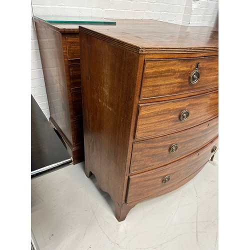 486 - A 19TH CENTURY MAHOGANY CHEST OF DRAWERS, 

Two short over three long drawers. 

115cm x 100cm x 54c... 