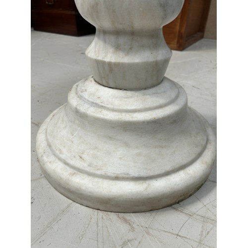 502 - A MARBLE PEDESTAL STAND FOR A TABLE, 

68cm x 36cm