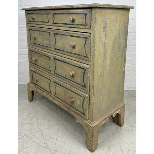 455 - A GEORGE III DESIGN PAINTED CHEST OF DRAWERS, 

94cm x 92cm x 40cm