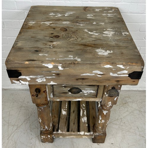 457 - A 20TH CENTURY BUTCHERS BLOCK, 

90cm x 60cm x 60cm