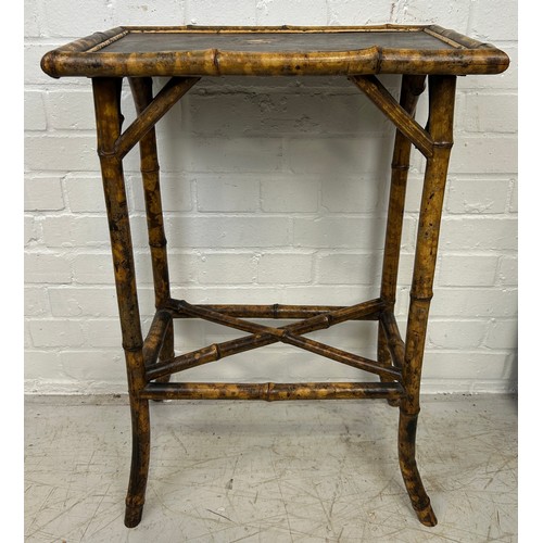 507 - A VICTORIAN AESTHETIC PERIOD BAMBOO SIDE TABLE, 

72cm x 51cm x 31cm