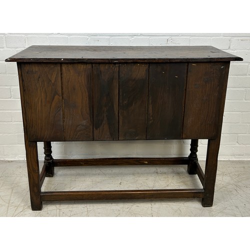 509 - A 17TH CENTURY CONTINENTAL OAK CHEST, 

94cm x 73cm x 35cm