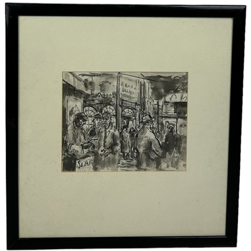 313 - A PEN AND INK DRAWING OF FIGURES IN THE STREET,

Unknown artist. 

24.5cm x 20cm

Mounted in a frame... 