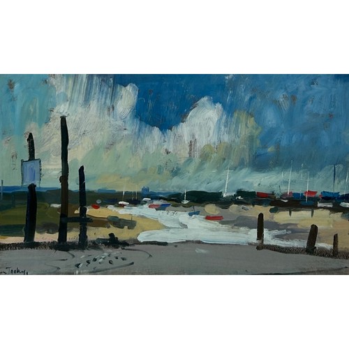 369 - JOHN TOOKEY (B.1947) AN OIL PAINTING ON BOARD DEPICTING BLAKENEY, 

35cm x 22cm 

Mounted in a frame... 