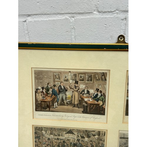 391 - A SET OF EIGHT COLOURED PRINTS AFTER ORIGINAL 18TH AND 19TH CENTURY ENGRAVINGS, 

Largest 20cm x 13c... 