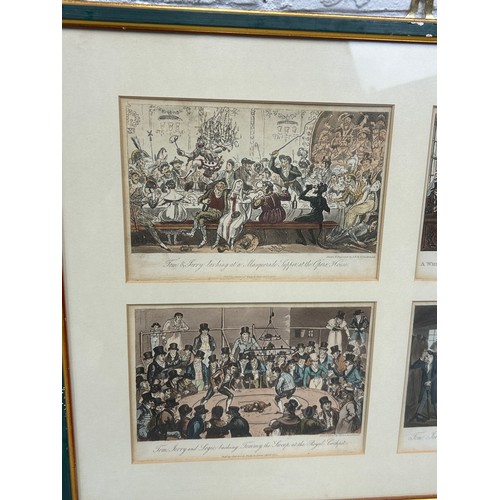 391 - A SET OF EIGHT COLOURED PRINTS AFTER ORIGINAL 18TH AND 19TH CENTURY ENGRAVINGS, 

Largest 20cm x 13c... 