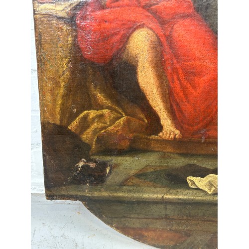 269 - A 17TH CENTURY ITALIAN OIL PAINTING ON CANVAS DEPICTING ST JEROME THE HERMIT POSSIBLY FROM AN ALTAR ... 