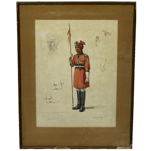 314 - JANARDAN DATTATRAYA GONDHALEKAR (INDIAN 1909-1981): A WATERCOLOUR AND PENCIL ON PAPER DEPICTING DAFE... 