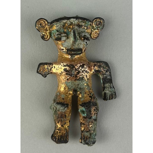 108 - A PRE-COLUMBIAN TUMBAGA SHAMAN PENDANT, 

From Costa Rica/Panama, Veraguas-Greater Chiriquí.

Circa ... 