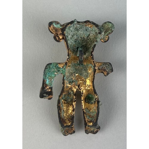 108 - A PRE-COLUMBIAN TUMBAGA SHAMAN PENDANT, 

From Costa Rica/Panama, Veraguas-Greater Chiriquí.

Circa ... 