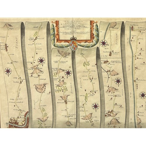 415 - JOHN OGILBY: THE ROAD FROM LONDON TO NEWHAVEN CIRCA 1675-1698,

44cm x 33cm

Mounted in a frame and ... 