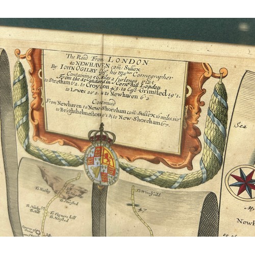 415 - JOHN OGILBY: THE ROAD FROM LONDON TO NEWHAVEN CIRCA 1675-1698,

44cm x 33cm

Mounted in a frame and ... 