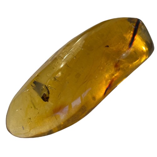 636 - A VERY LARGE AMBER SPECIMEN WITH INSECT FOSSILS

A very large and clear amber gem, containing a deta... 