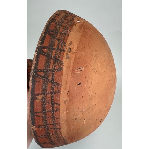 119 - A PRE COLUMBIAN TERRACOTTA JAR VESSEL, 

34cm x 32cm