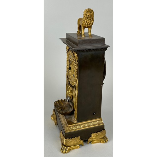 21 - A FRENCH BRONZE CLOCK GARNITURE MARKED FOR DELAUNAY PARIS (3)

Consisting of the clock with gilt met... 