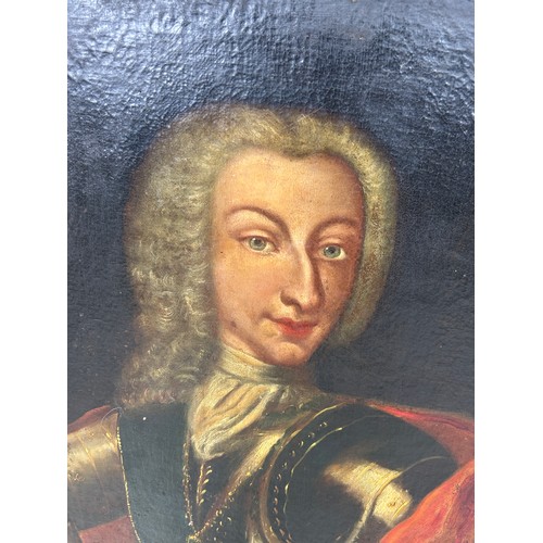 270A - AN 18TH CENTURY ITALIAN OIL ON CANVAS PAINTING DEPICTING CHARLES III OF BOURBON, 

63cm x 61cm 

Mou... 