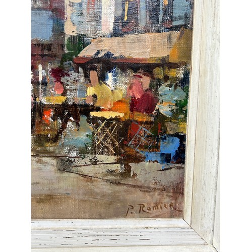 289 - PAUL ROMIER (FRENCH B.1919): AN OIL ON CANVAS PAINTING DEPICTING A PARISIAN STREET SCENE,

49cm x 39... 