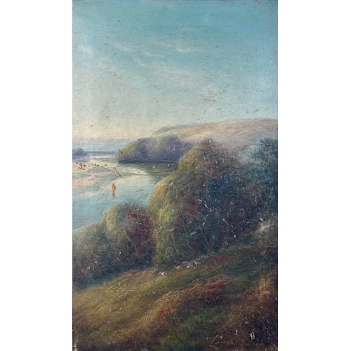 25 - HENRY LARPENT ROBERTS (1830-1890): AN OIL PAINTING ON CANVAS 'BY THE SEA',

51cm x 31cm 

Mounted in... 