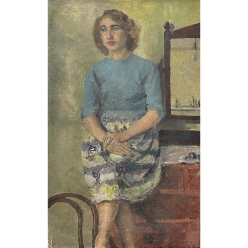 22 - AN OIL ON CANVAS PORTRAIT PAINTING OF A LADY, 

Signed bottom right 'Helen Wicks' and dated '48 (194... 