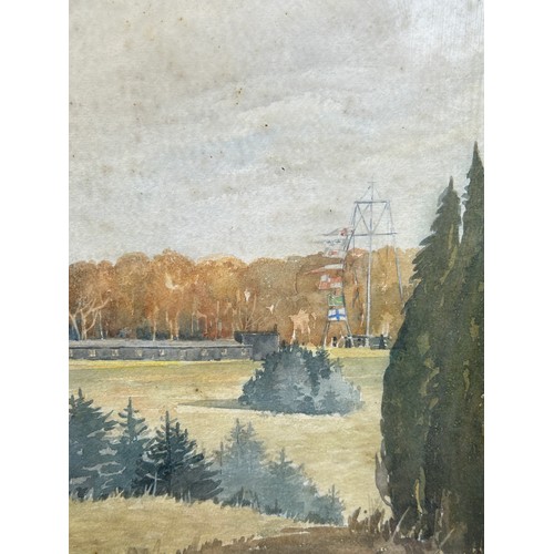 30 - MOLLY MAURICE LATHAM (1900-1987): A WATERCOLOUR PAINTING ON PAPER DEPICTING LARGE COUNTRY HOUSE POSS... 