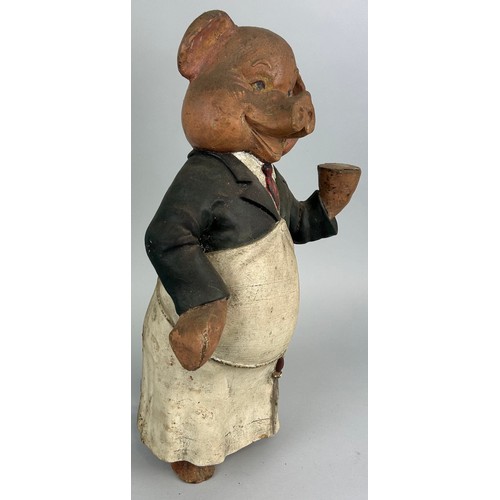 48 - A PLASTER BUTCHERS ADVERTISING FIGURE OF A PIG, 

42cm x 24cm
