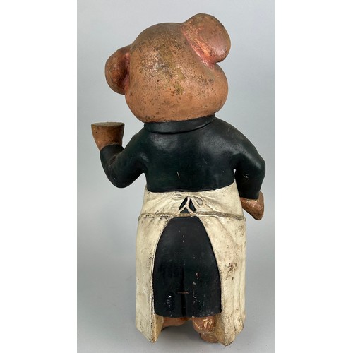 48 - A PLASTER BUTCHERS ADVERTISING FIGURE OF A PIG, 

42cm x 24cm