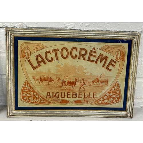 50 - A BIERES DU NORD ENAMEL METAL SIGN ALONG WITH ANOTHER FOR LACTOCREME AIGUEBELLE (2),

35cm x 30cm