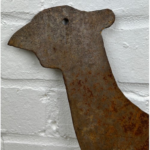 80 - A METAL WEATHER VANE TOP IN THE FORM OF A BIRD,

59cm x 57cm