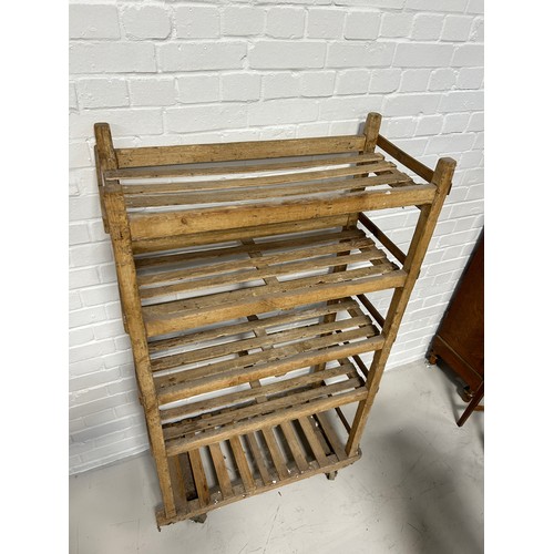 107 - A 19TH CENTURY FIVE TIER FRENCH BAKERS TROLLEY,
 
145cm x 79cm x 38cm
