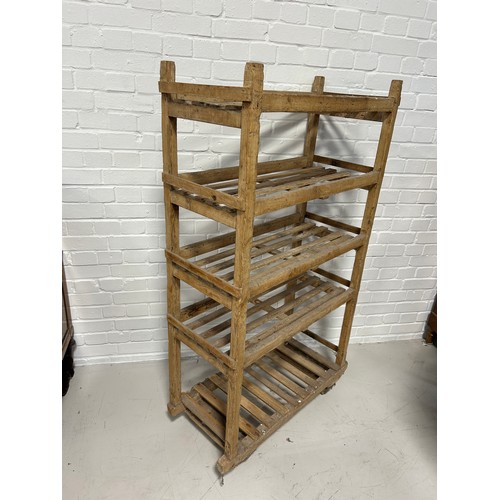 107 - A 19TH CENTURY FIVE TIER FRENCH BAKERS TROLLEY,
 
145cm x 79cm x 38cm