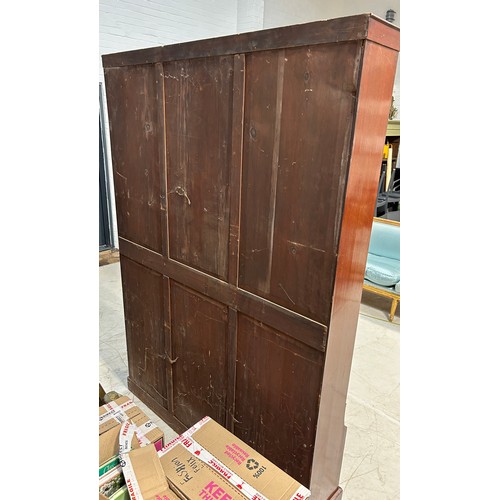 126 - A LARGE 19TH CENTURY MAHOGANY OPEN BOOKCASE, 

207cm x 144cm x 30cm