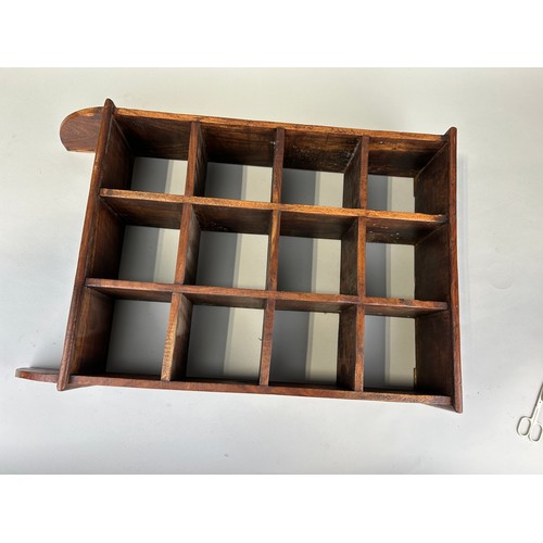 115A - A MAHOGANY HANGING WALL SHELF, 

72cm x 45cm x 15cm