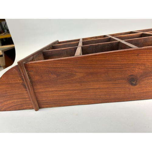 115A - A MAHOGANY HANGING WALL SHELF, 

72cm x 45cm x 15cm