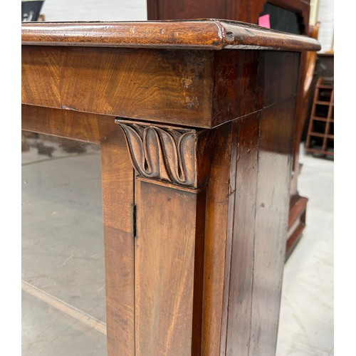 123 - A LARGE 19TH CENTURY BOOKCASE WITH TWO SWING DOORS, 

157cm x 90cm x 43cm