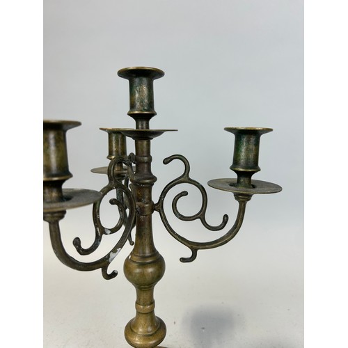 200 - A PAIR OF BRASS CANDLESTICKS,

34cm H x 22cm W