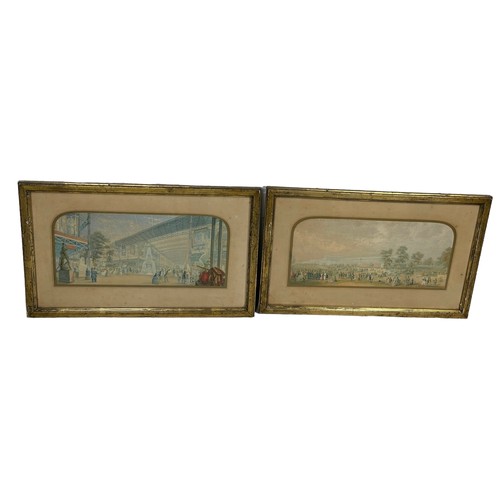 193 - TWO COLOURED PRINTS DEPICTING 'THE GREAT EXHIBITION', 

32cm x 14cm each. 

Mounted in frames and gl... 