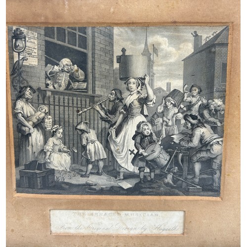 196 - AFTER WILLIAM HOGARTH (1697-1764): A PAIR OF EARLY ENGRAVINGS BY T.E. NICHOLSON 'THE MARCH TO FINCHL... 