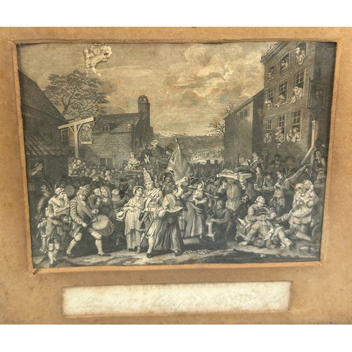 196 - AFTER WILLIAM HOGARTH (1697-1764): A PAIR OF EARLY ENGRAVINGS BY T.E. NICHOLSON 'THE MARCH TO FINCHL... 