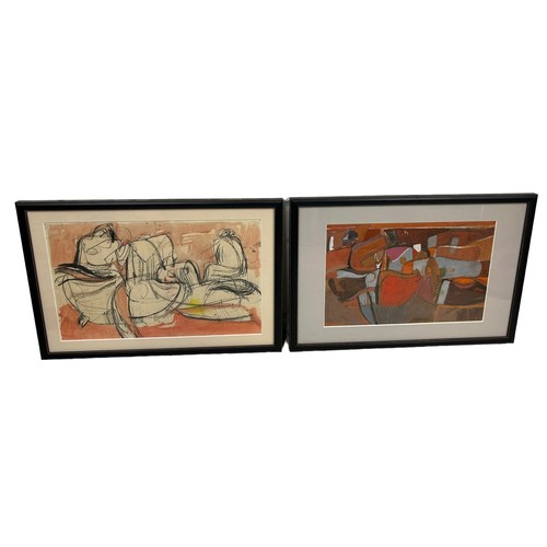 172 - TWO 20TH CENTURY MODERNIST ABSTRACT DRAWINGS AND WATERCOLOUR PAINTINGS ON PAPER (2), 

33cm x 20cm e... 