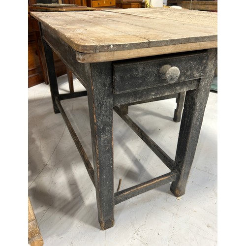 94A - A RUSTIC PINE GATE LEG TABLE WITH EBONISED LEGS,

Closed 121cm x 73cm x 50cm 

Open 121cm x 73cm x 1... 