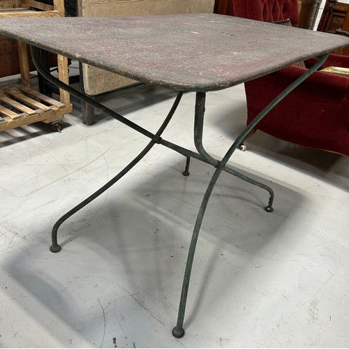 94B - AN ANTIQUE TRESTLE TABLE, 

100cm x 70cm x 60cm