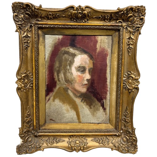 23 - AN OIL PAINTING ON BOARD DEPICTING A GIRL, 

30cm x 22cm 

Certainly painted by the same artist as t... 