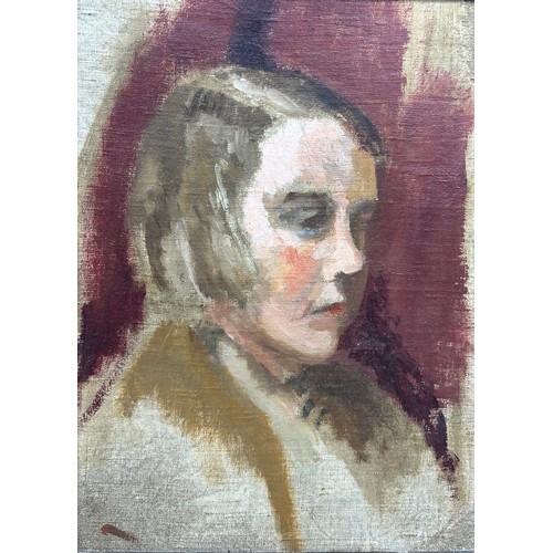 23 - AN OIL PAINTING ON BOARD DEPICTING A GIRL, 

30cm x 22cm 

Certainly painted by the same artist as t... 