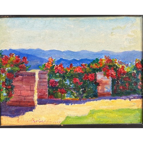 30 - TWO BRIGHTLY COLOURED OIL PAINTINGS ON CANVAS DEPICTING CONTINENTAL GARDEN SCENES, 

Signed indistin... 