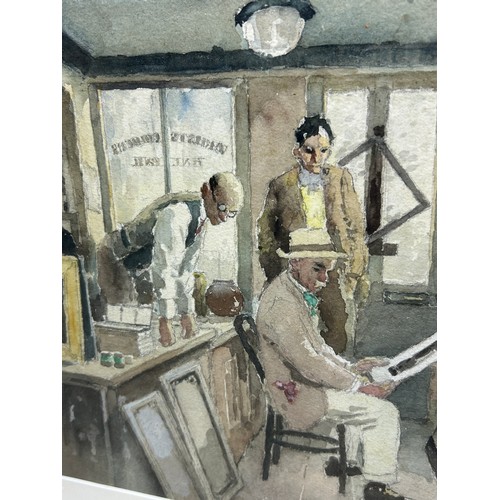 83 - DAVID THOMAS ROSE (BRITISH 1871-1964): A WATERCOLOUR PAINTING ON PAPER TITLED 'THE ARTISTS SHOP', 

... 