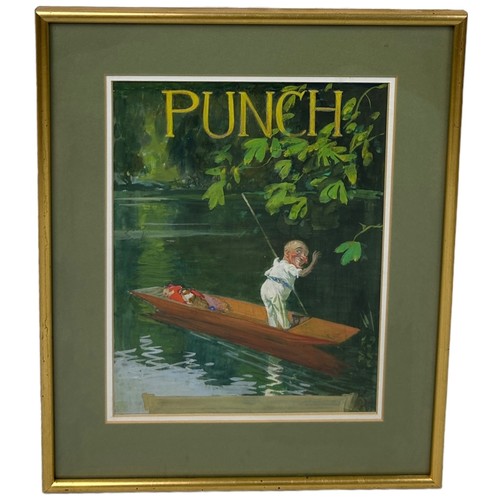 122 - FRANK REYNOLDS (BRITISH 1876-1953) FOR PUNCH SUMMER SPECIAL CIRCA 1930'S: A PAINTING ON PAPER DEPICT... 