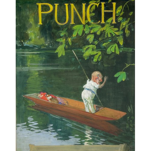 122 - FRANK REYNOLDS (BRITISH 1876-1953) FOR PUNCH SUMMER SPECIAL CIRCA 1930'S: A PAINTING ON PAPER DEPICT... 