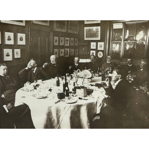 130 - A PHOTOGRAPH OF PUNCH MEMBERS AT DINNER ON 25TH JANUARY 1881 AT THE ALBION TAVERN, 153 ALDERSGATE ST... 